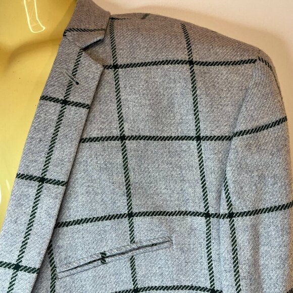 ASOS Men's Grey Green Check Suit Jacket - Size 52 Long - NWT - Picture 2 of 5